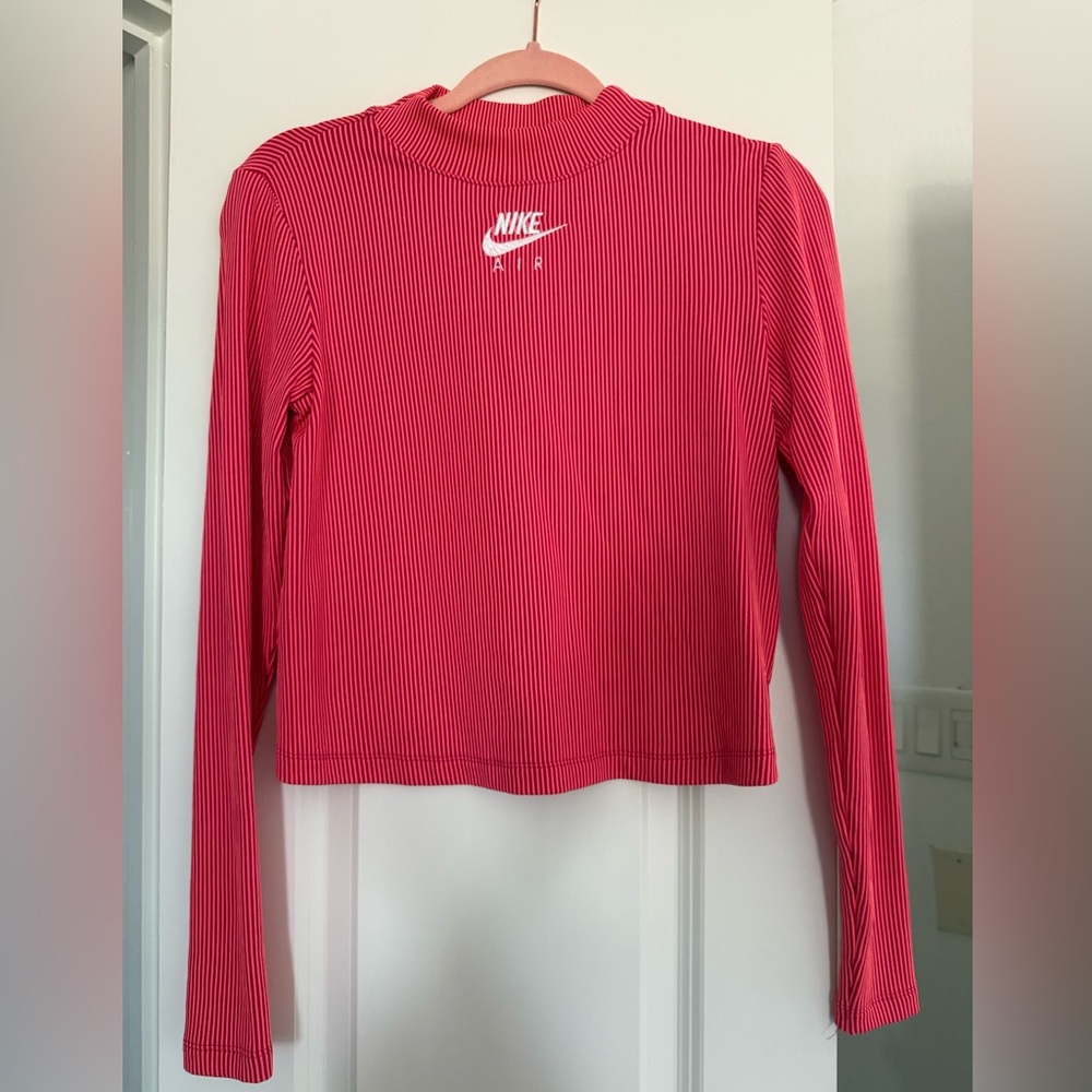 Nike Red and White Striped Shirt